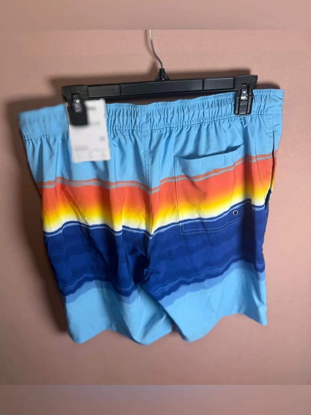Sonoma Men's Board Short Multicolor Stripes Swim Trunks Bathing Suit Size M NWT